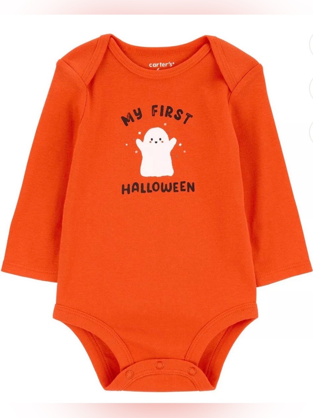 Carter's Orange 'My First Halloween' Ghost Bodysuit
